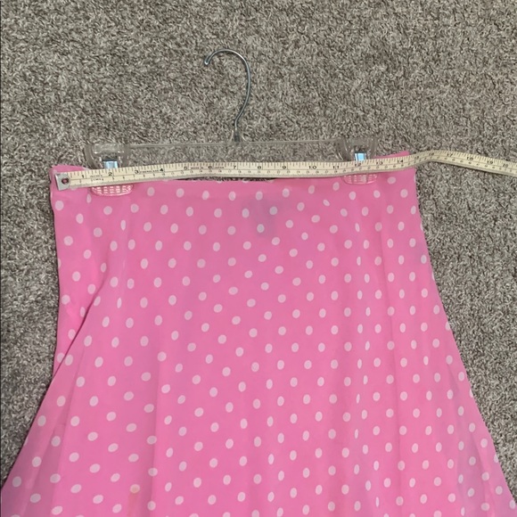 Y2K Chaps Pink Polka Dot Ruffle Hem Skirt - Picture 7 of 7